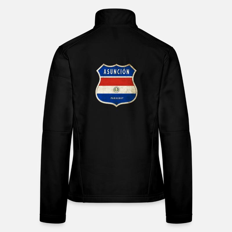 Design du drapeau des armoiries d'Asuncion Veste en tissu softshell Femme