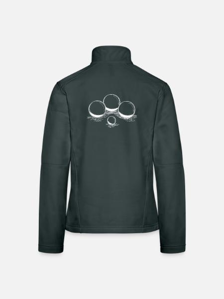 Boule balls for boules and petanque players - Women's Softshell Jacket - black - Back