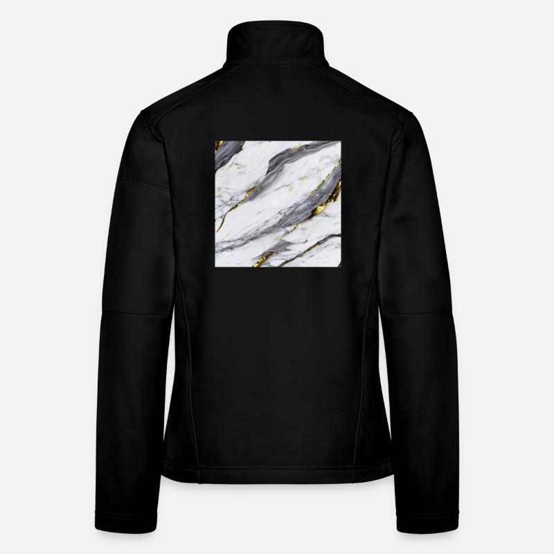 Marble White Gold Structure Women's Softshell Jacket
