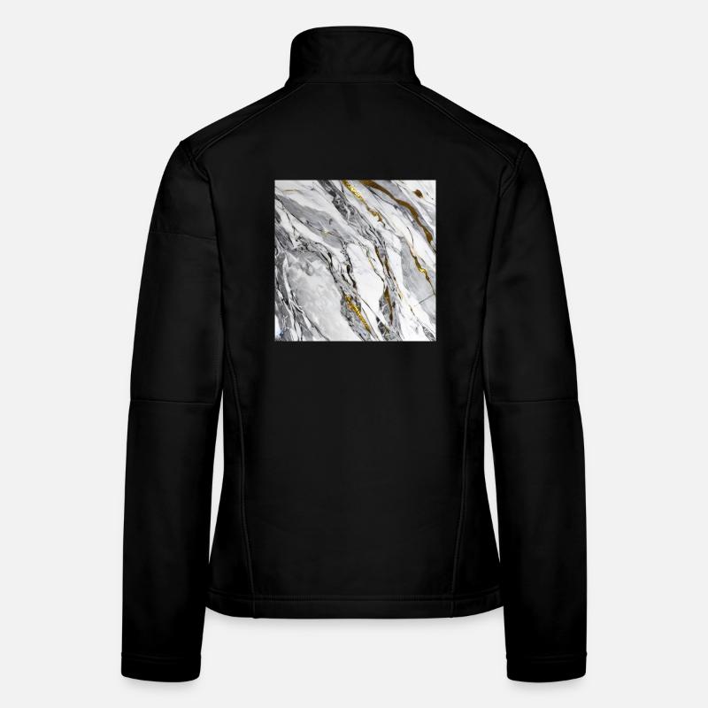 Marbre Pierre Naturelle Or Blanc Texture Veste en tissu softshell Femme