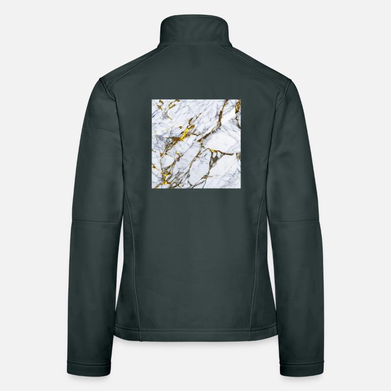 Marble White Gold Texture Women's Softshell Jacket