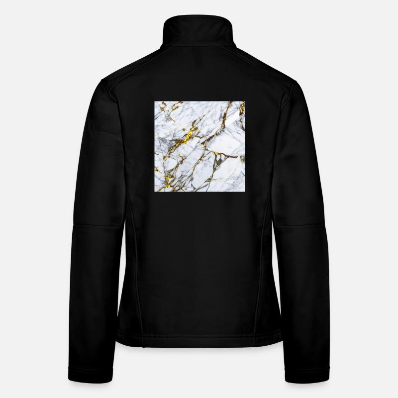 Marbre Or Blanc Texture Veste en tissu softshell Femme
