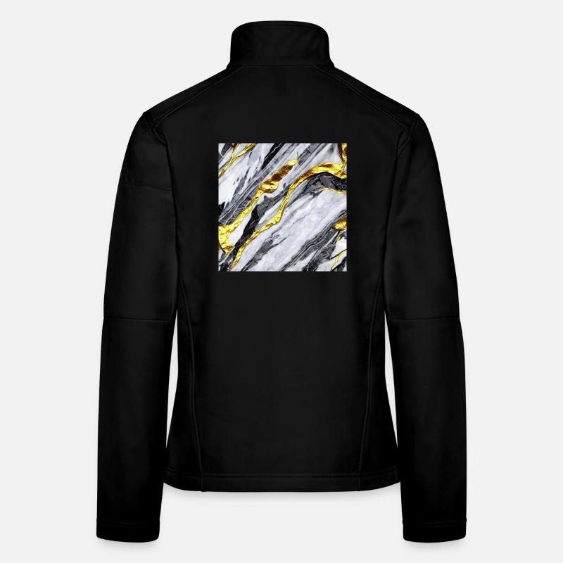 Marble gold structure Women's Softshell Jacket