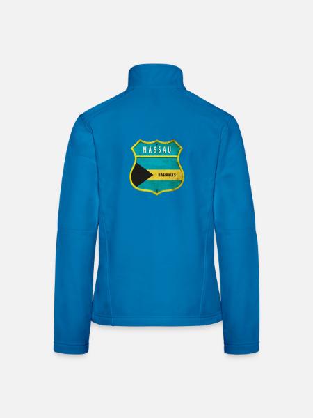 Nassau Bahamas flag crest design - Women's Softshell Jacket - black - Back