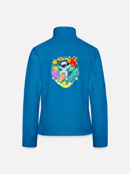 6th birthday 6 years young astronaut universe - Women's Softshell Jacket - black - Back