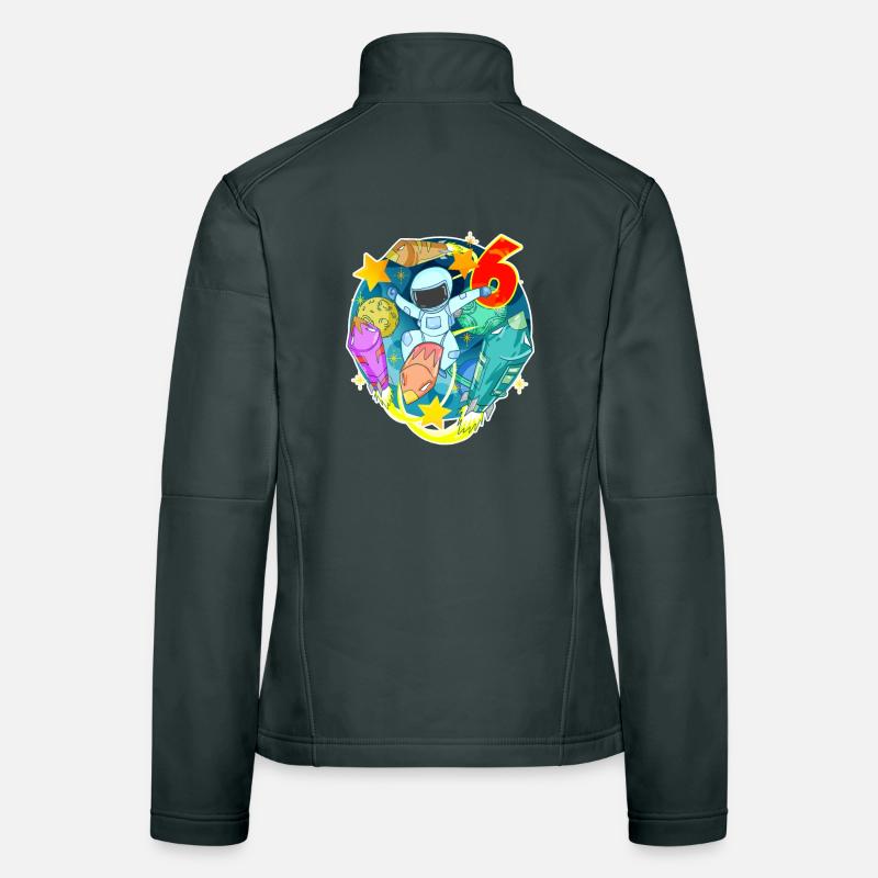 6. Geburtstag 6 Jahre Junge Astronaut Weltall Frauen Softshelljacke