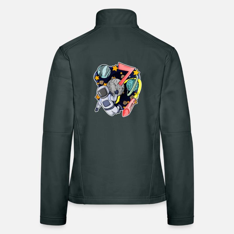 7e anniversaire 7 ans Jeune astronaute Espace Veste en tissu softshell Femme
