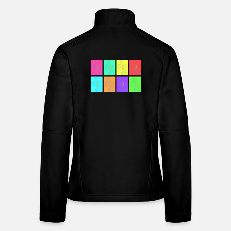 Rock singer in Pop Art - Women's Softshell Jacket - black