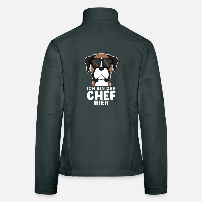 Hund Deutscher Boxer Cool Chef Frauen Softshelljacke
