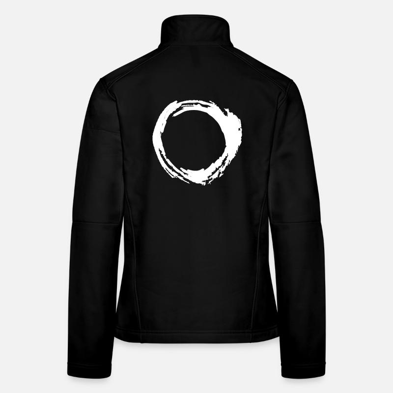 Cercle pinceau brush blanc Veste en tissu softshell Femme