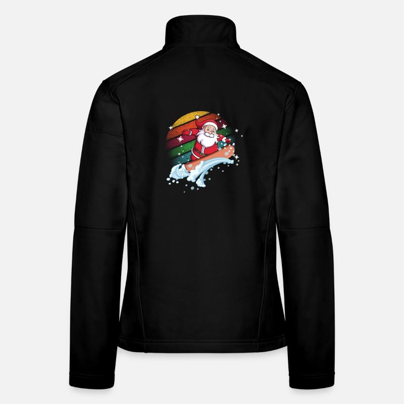 Santa Surfer Regenbogen Frauen Softshelljacke