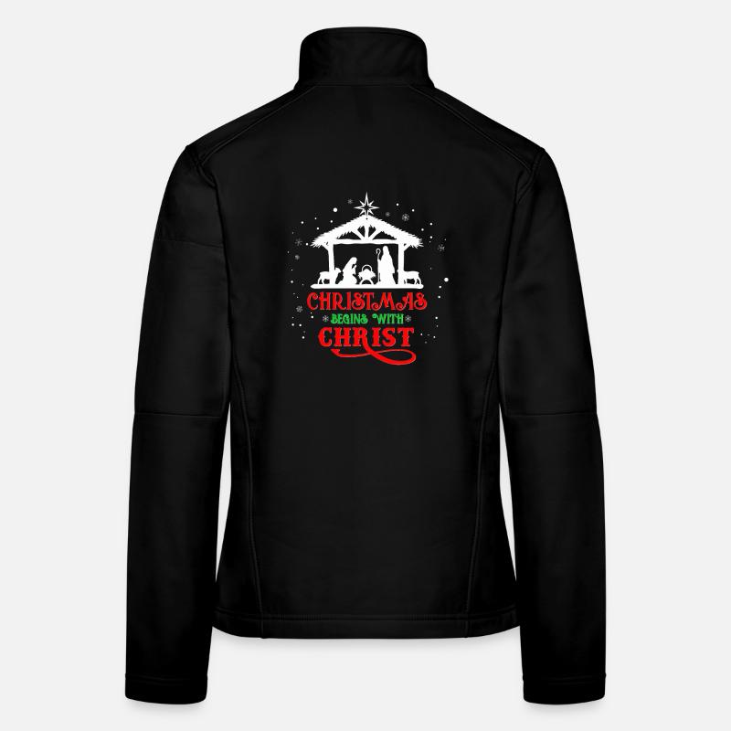 Noël commence avec Christ Veste en tissu softshell Femme