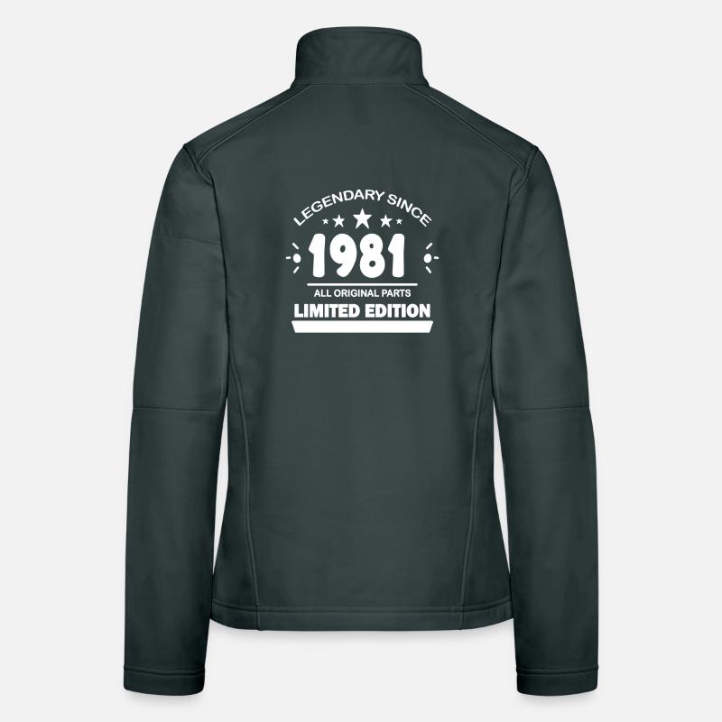 1981 - Né 1981 - Année de construction 1981 Veste en tissu softshell Femme