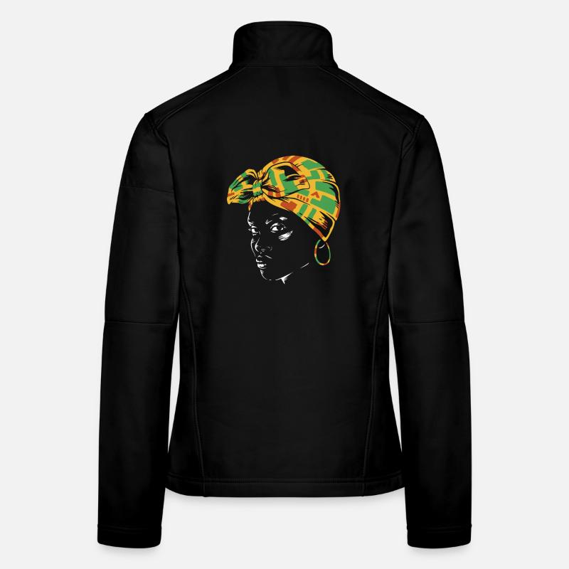 Kente Headwrap Portrait Women's Softshell Jacket