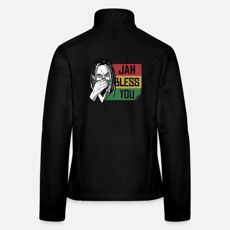 Jah Bless You Rastafari Graphic Women's Softshell Jacket