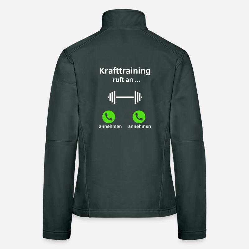 Krafttraining ruft an - annehmen oder annehmen? Frauen Softshelljacke