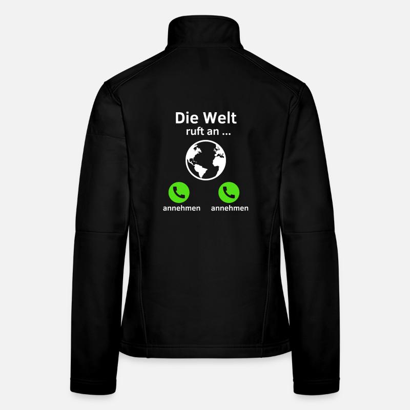 Die Welt ruft an - annehmen oder annehmen? Frauen Softshelljacke