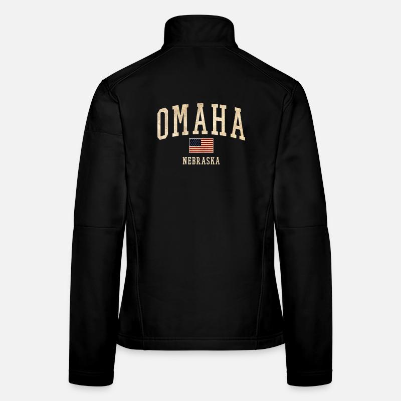 Écusson vintage d’Omaha, Nebraska Veste en tissu softshell Femme