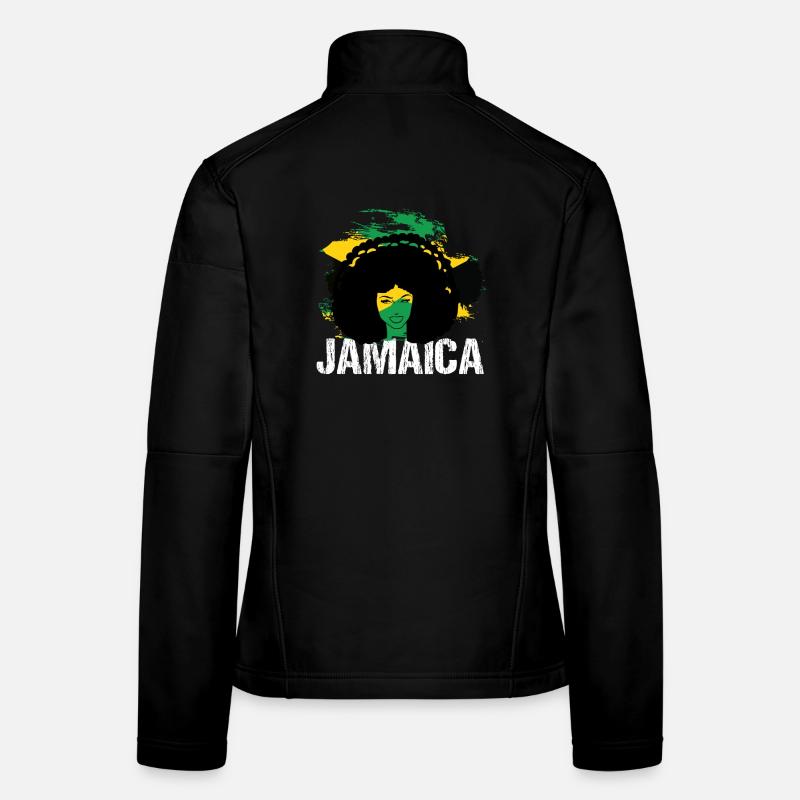 Collage des couleurs du drapeau de la Jamaica Afro Diva - Veste en tissu softshell Femme - noir