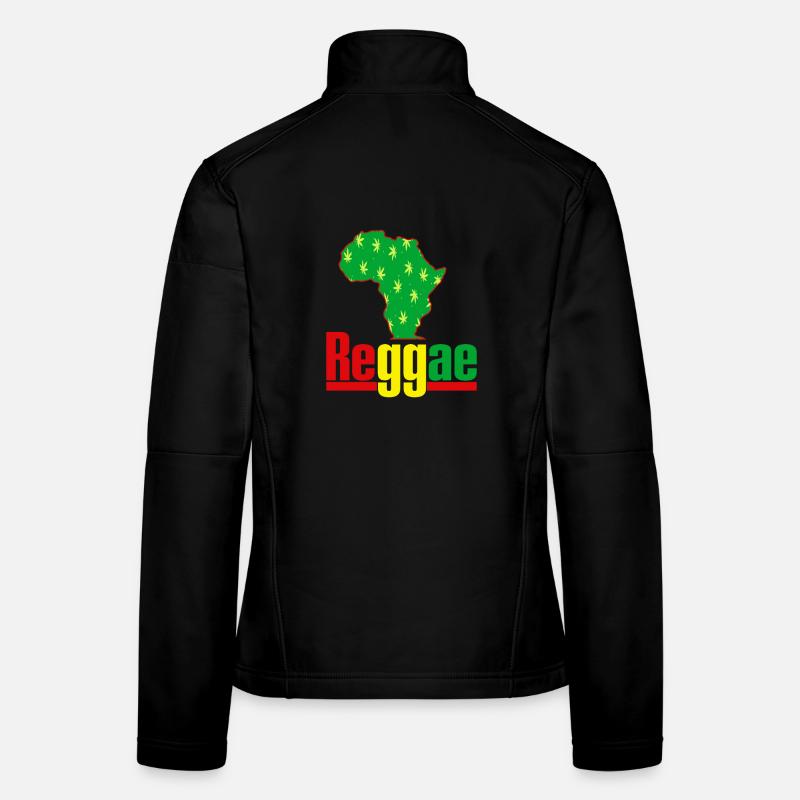 Afrika Reggae Karte mit Hanfblättern Frauen Softshelljacke