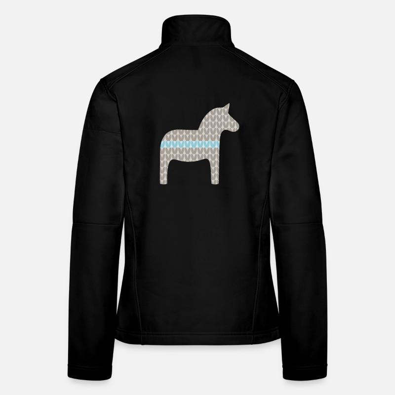 Dala Horse Knitting Pattern Scandinavian Christmas Women's Softshell Jacket