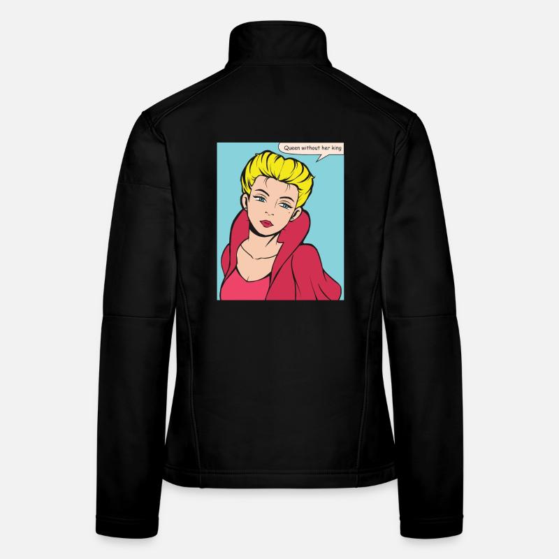 Queen Without King Pop Art Women's Softshell Jacket
