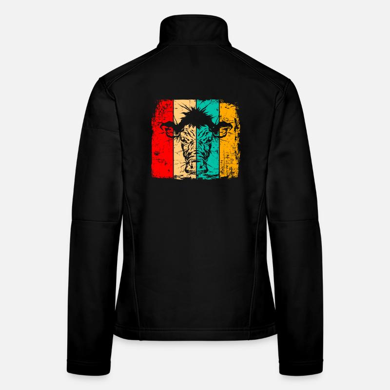 Kuh retro Frauen Softshelljacke