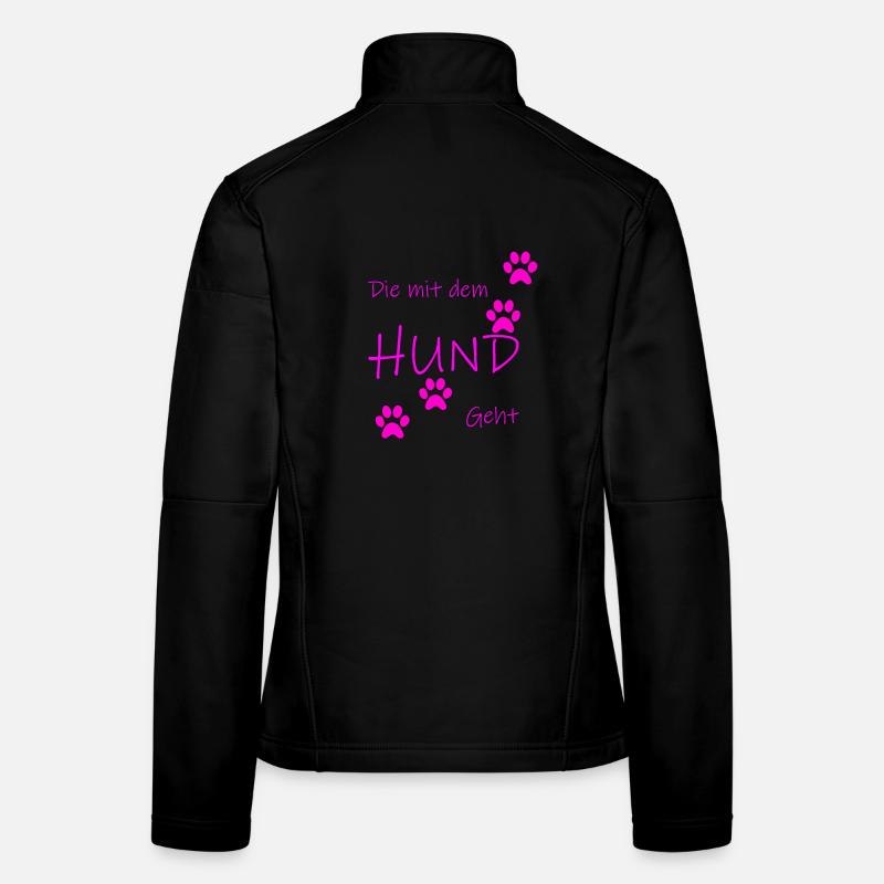Die mit dem Hund geht - Frauen Softshelljacke - Schwarz