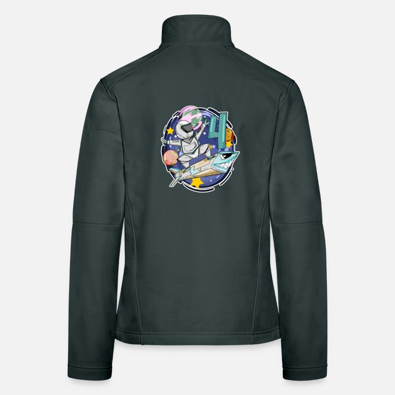 Boy 4 years old Space - 4th Birthday Gift Women's Softshell Jacket