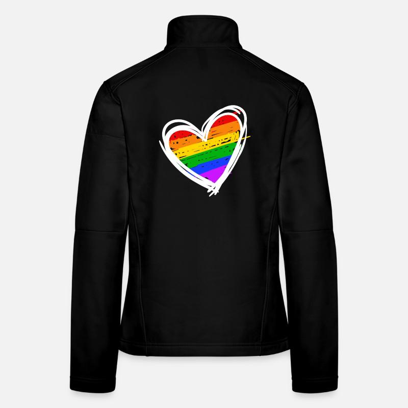 Lgbt Love Heart Equality Rainbow Women's Softshell Jacket