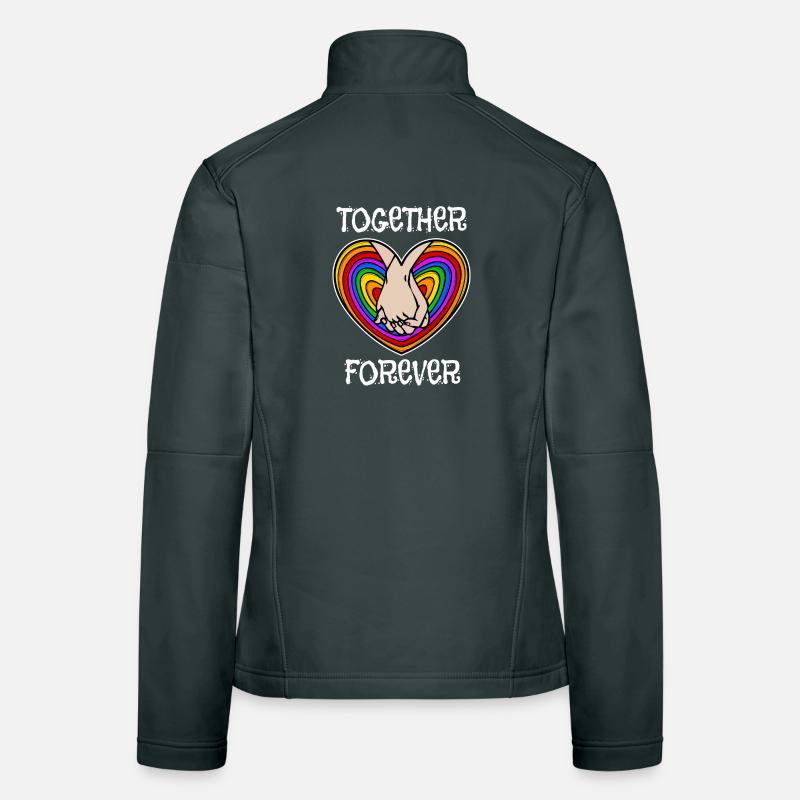 Bisexuel Rainbow Lgbt Déclaration Relation cardiaque Veste en tissu softshell Femme