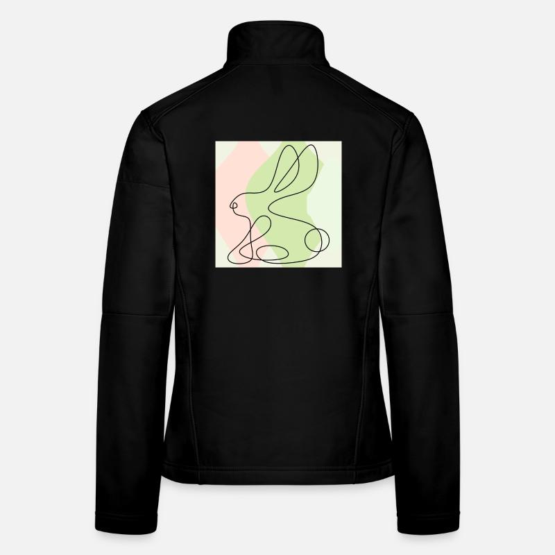 DESSIN AU TRAIT DU LAPIN DE PÂQUES Veste en tissu softshell Femme