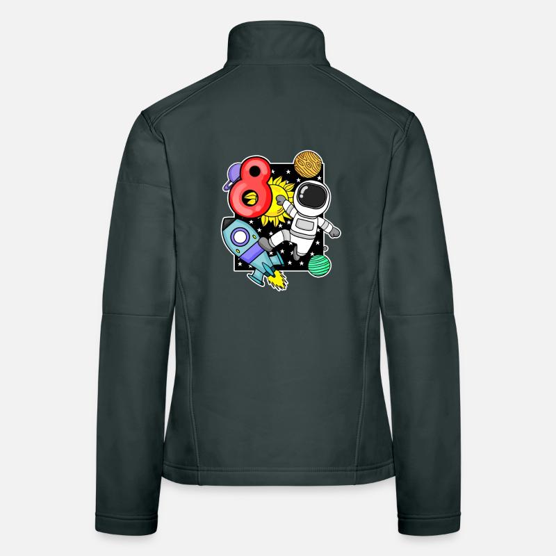 8th birthday - 8 years old Young astronaut Women's Softshell Jacket