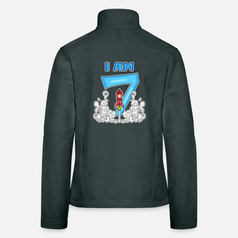 7th birthday - 7 years old Young rocket astronaut Women's Softshell Jacket