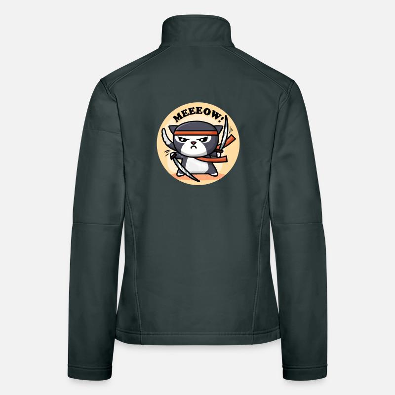 Cute Ninja Cat Women's Softshell Jacket