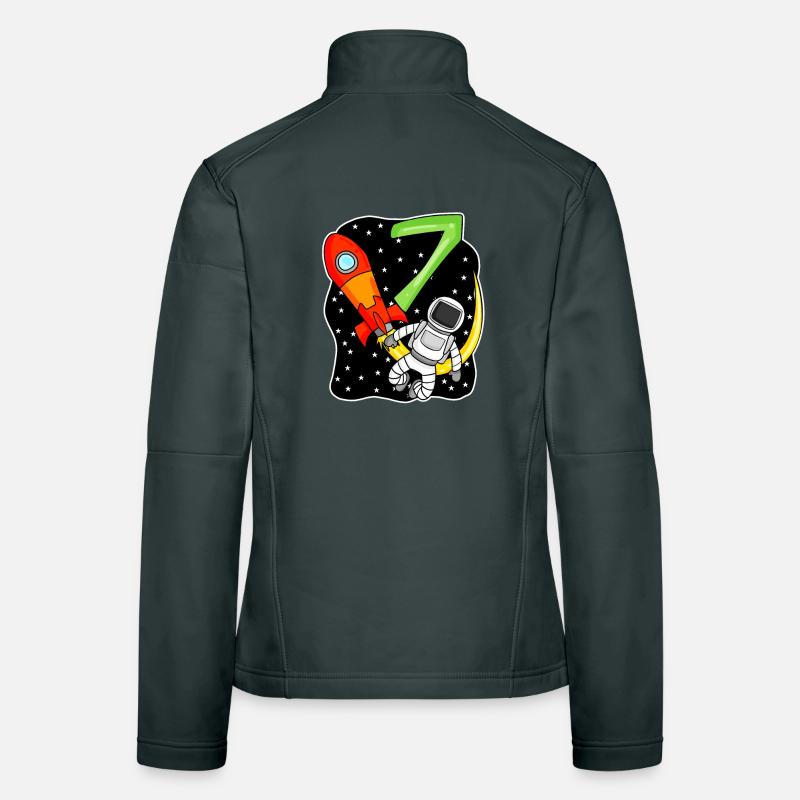 7th birthday - 7 years old Young astronaut Women's Softshell Jacket
