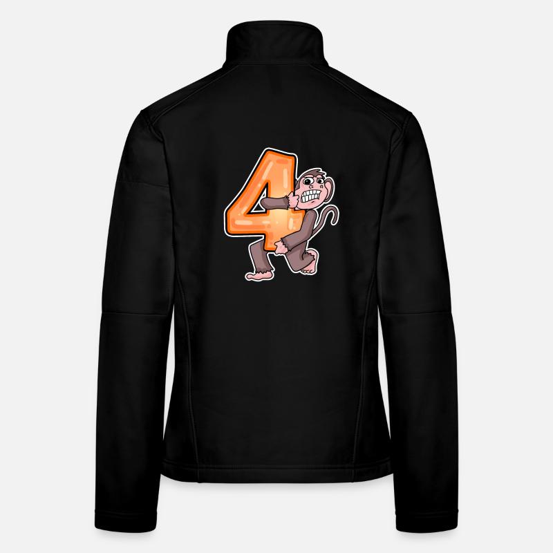 4 years old - 4th birthday with animal motif Women's Softshell Jacket