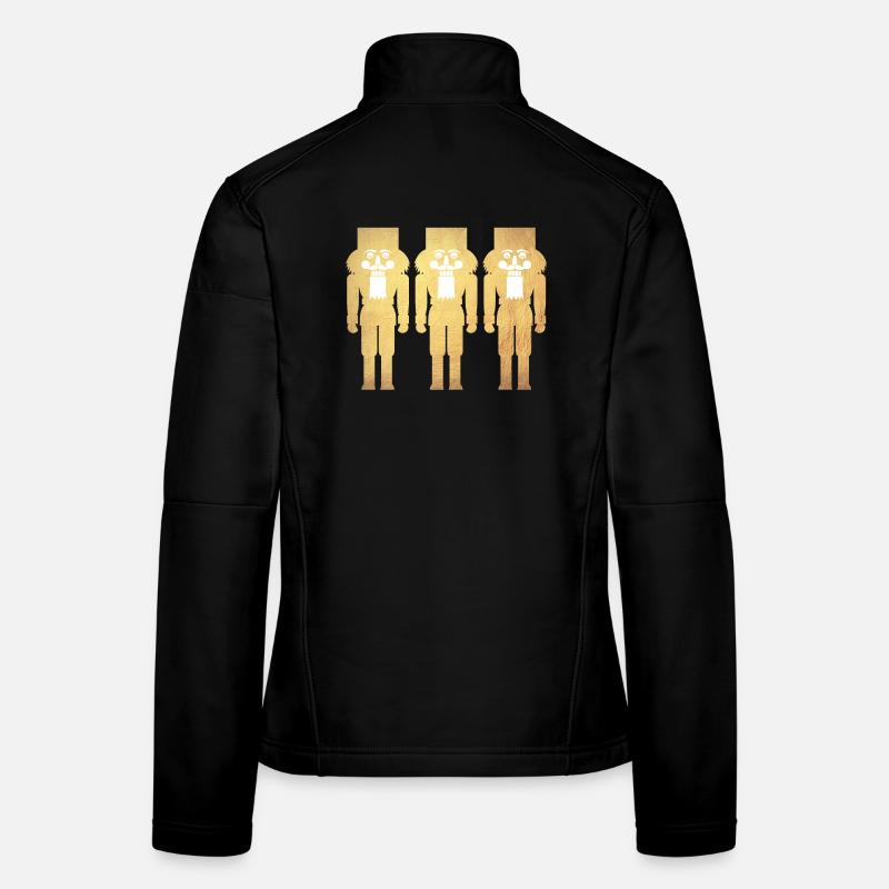 Nutcracker Gold 3 Christmas decoration deluxe Women's Softshell Jacket