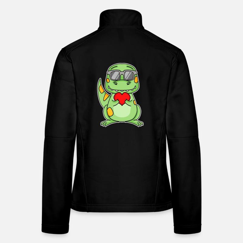 Dinosaurier mit Herz - Liebe Romantisch - Frauen Softshelljacke - Schwarz
