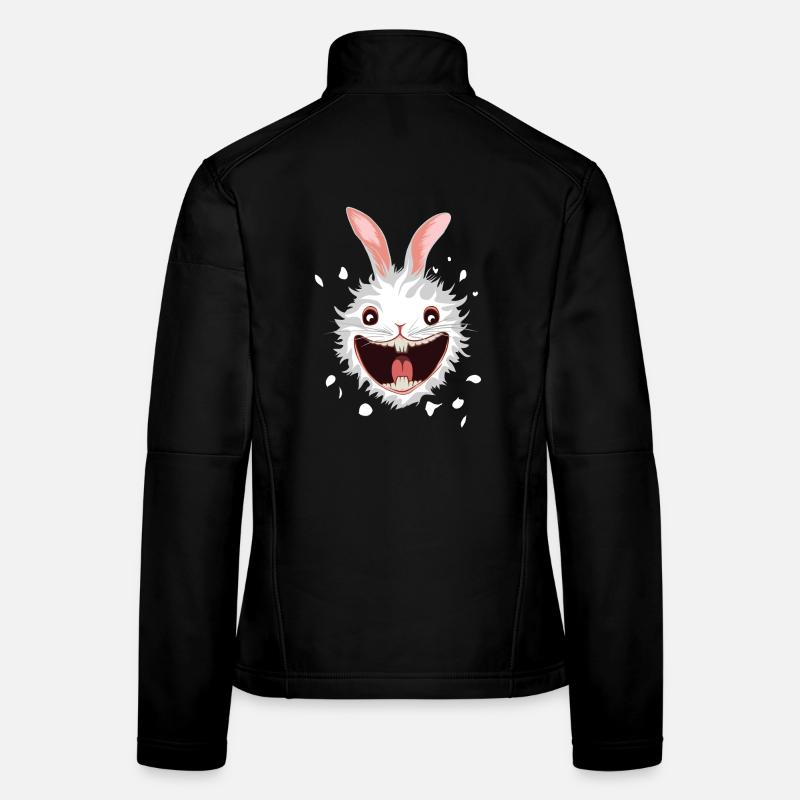 Weißer Kaninchenkopf Frauen Softshelljacke