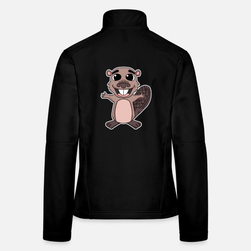 Beaver rongeur animal Veste en tissu softshell Femme