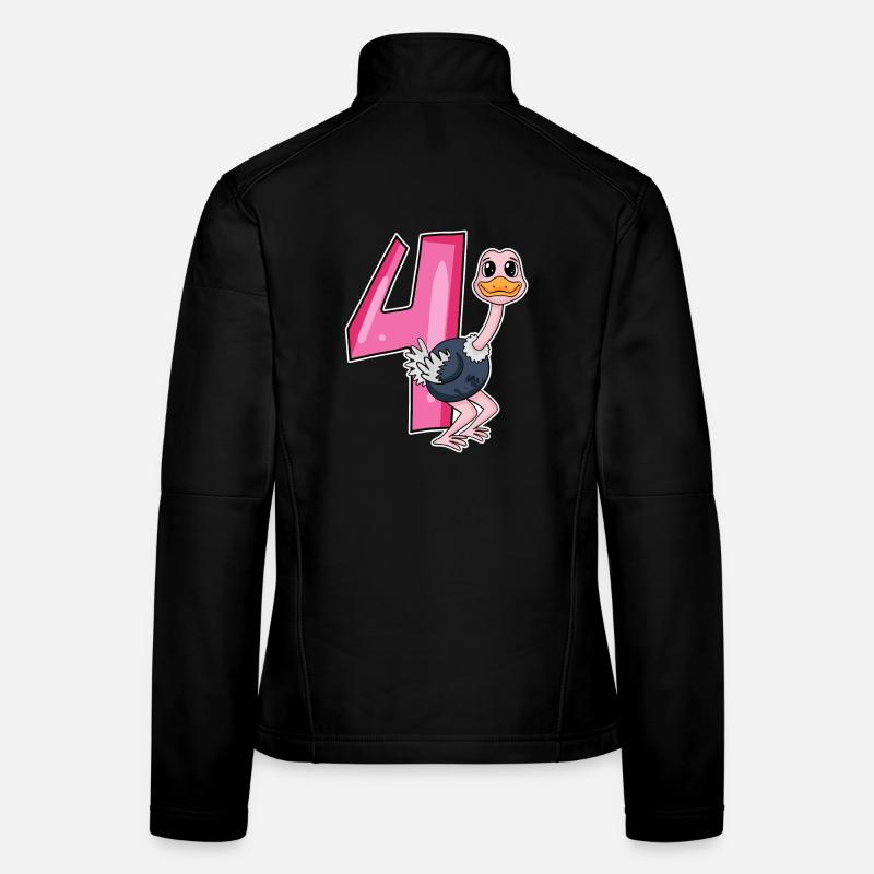 4 years old - 4th birthday with animal motif Women's Softshell Jacket