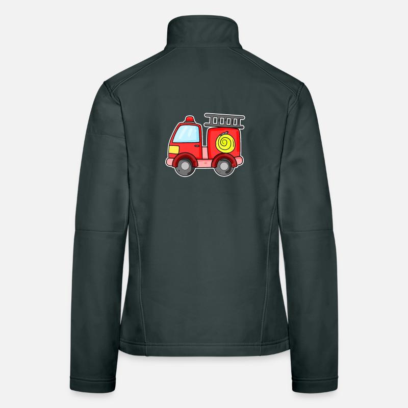 Motif de voiture de pompiers Veste en tissu softshell Femme