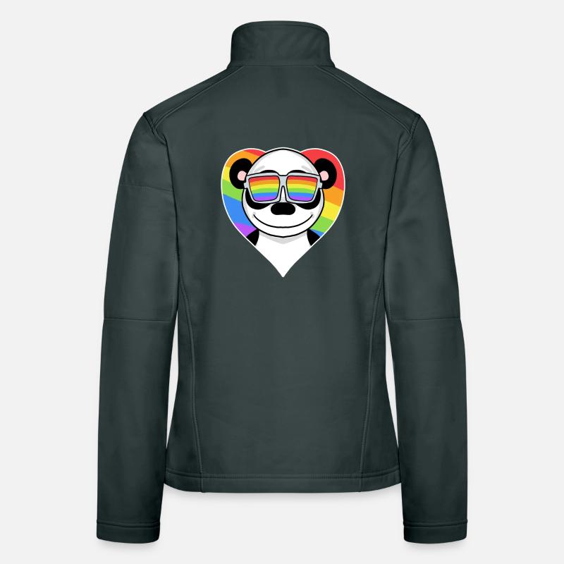 Gay Regenbogen Herz Tier Panda Frauen Softshelljacke
