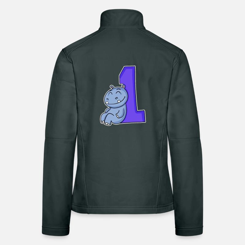1 Jahr alt - Einschulung - Nilpferd Motiv - Gewinn Frauen Softshelljacke