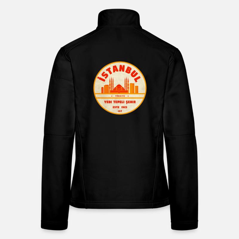 Istanbul Skyline Retro-Abzeichen - Frauen Softshelljacke - Schwarz