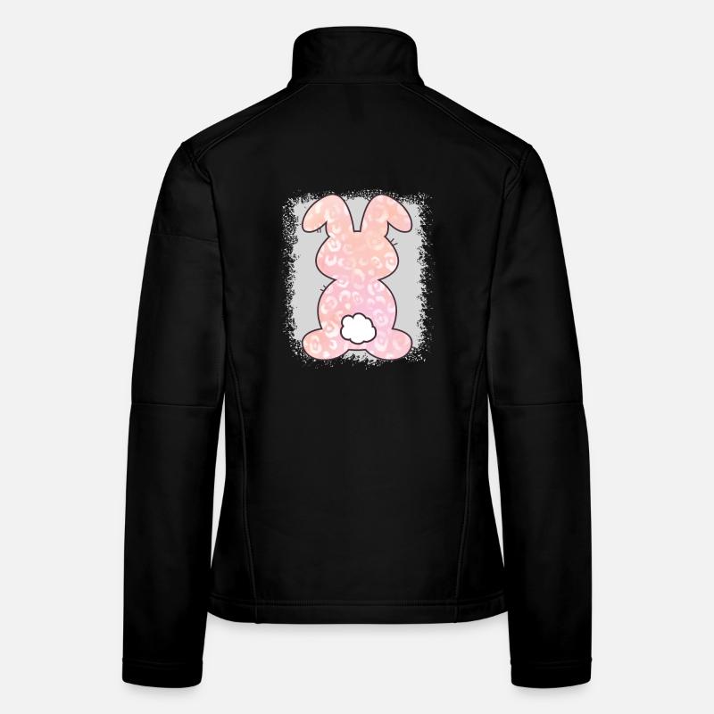 Lapin de Pâques blanchi imprimé léopard Veste en tissu softshell Femme