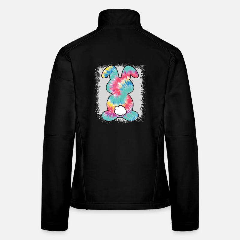 Tie Dye Rabbit Lapin de Pâques blanchi Veste en tissu softshell Femme
