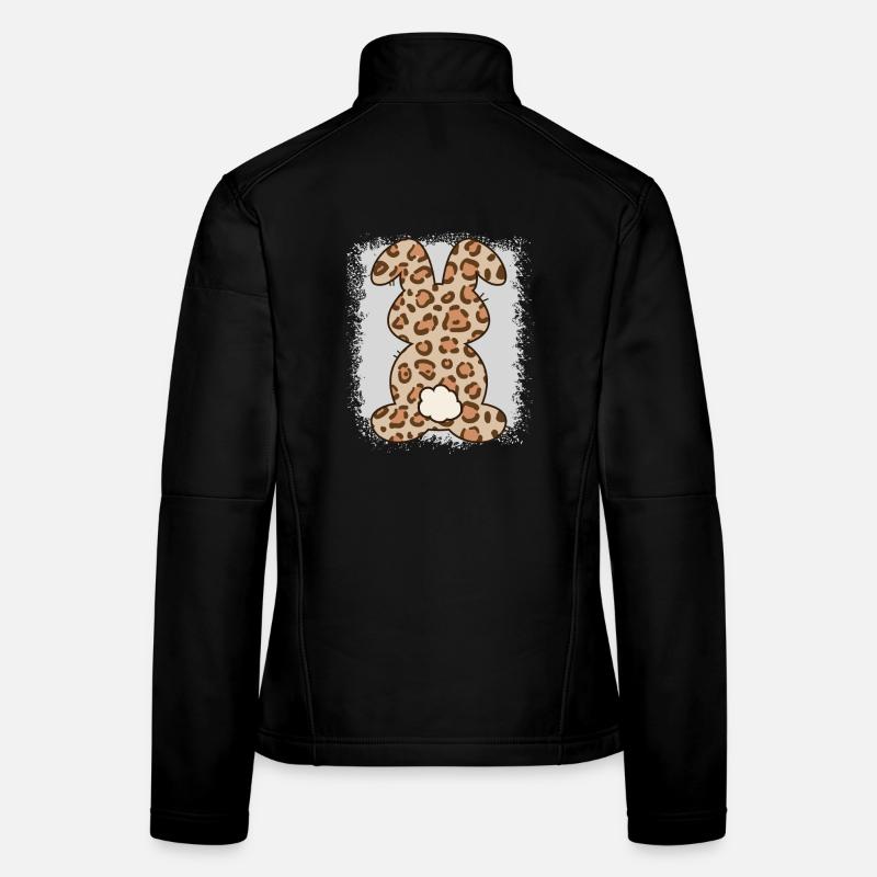 Imprimé léopard lapin blanchi Pâques Veste en tissu softshell Femme