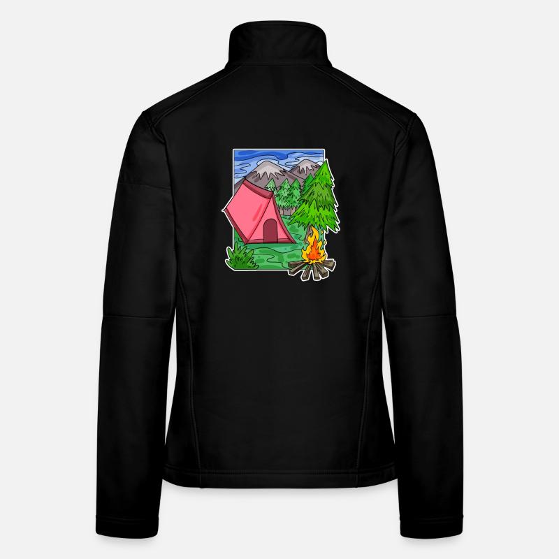 Camping Camping Motif Veste en tissu softshell Femme